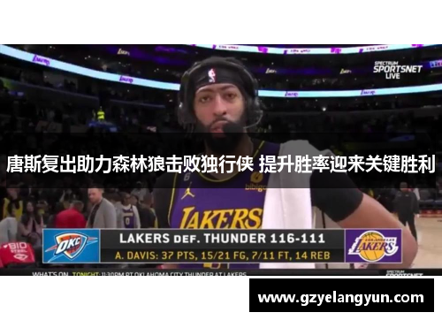 唐斯复出助力森林狼击败独行侠 提升胜率迎来关键胜利